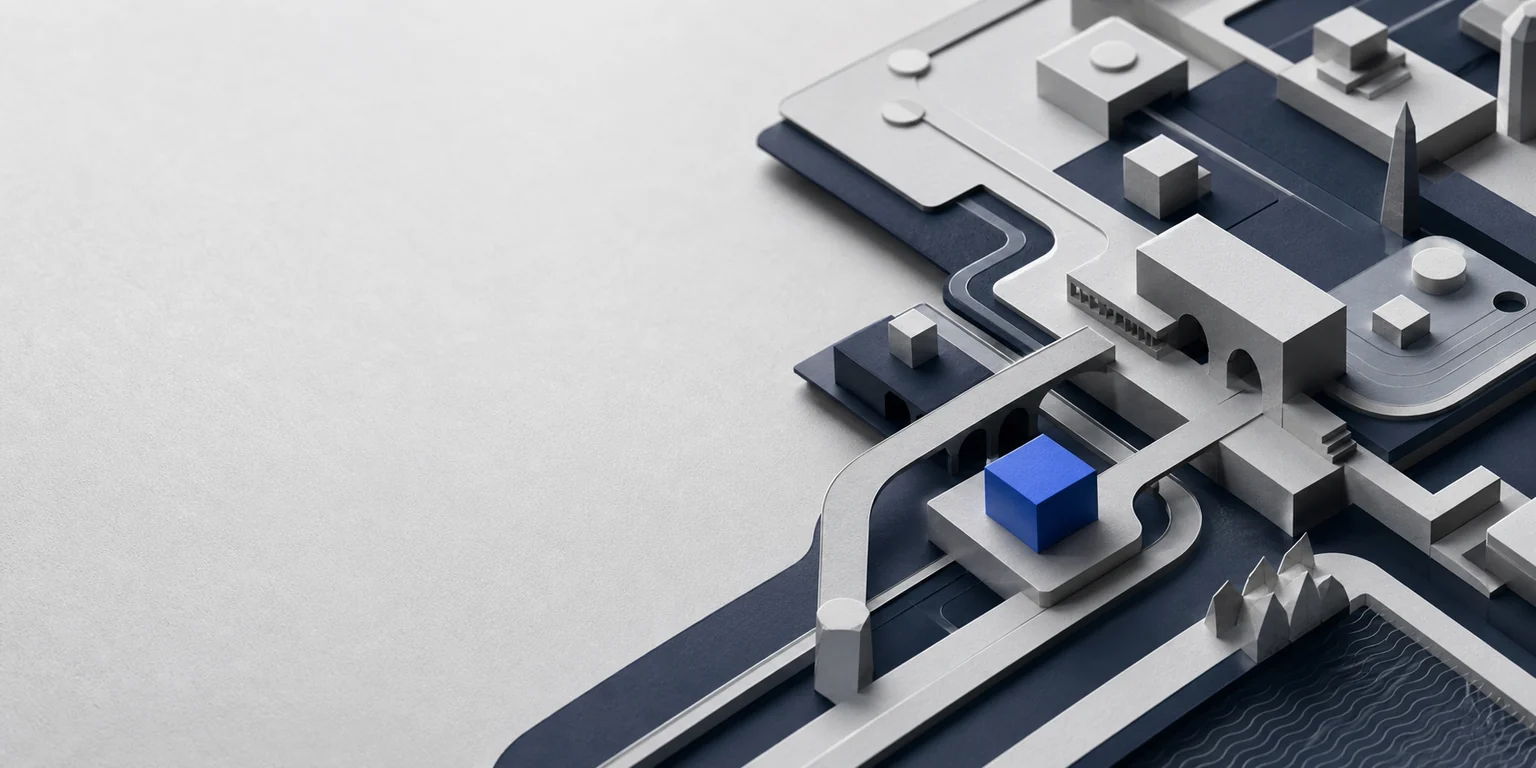 Abstract architectural pathways representing software and game systems